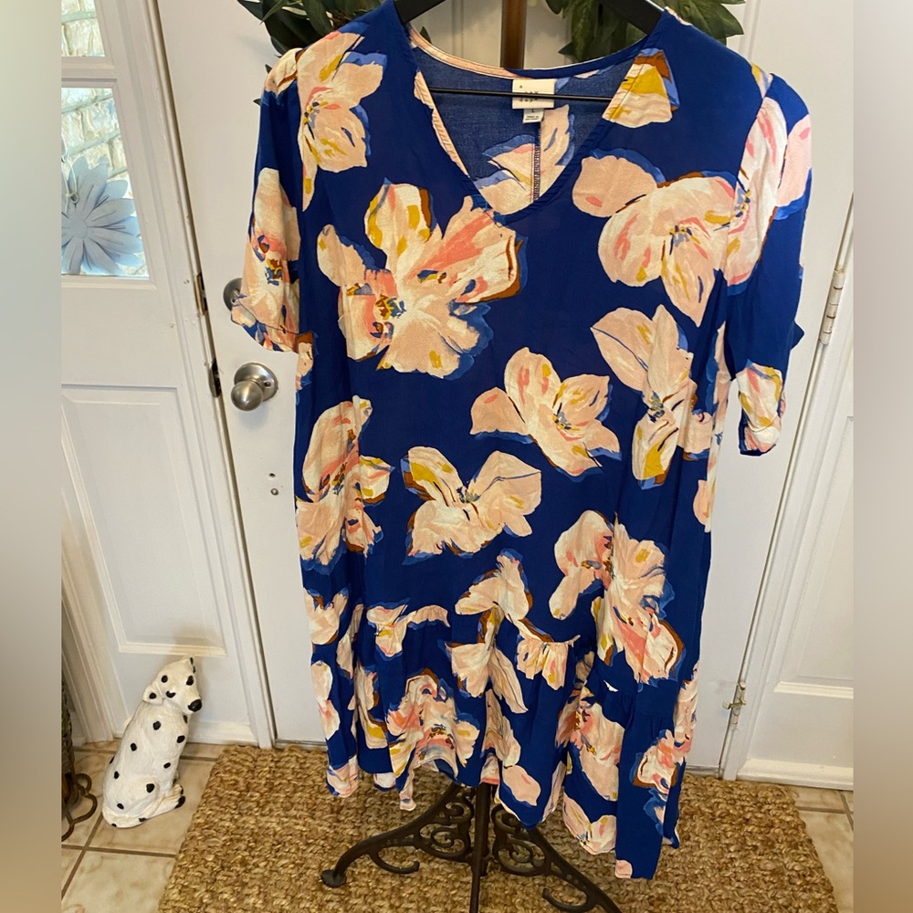 A New Day Large Floral Print Midi Dress SS L